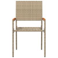 Produktbild för Trädgårds stapelbara stolar 2 pcs Kräm och brun 54 x 56 x 90 cm