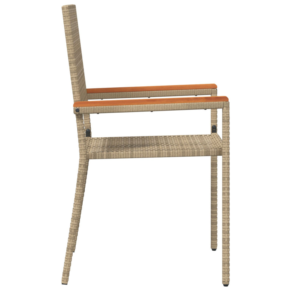 Produktbild för Trädgårds stapelbara stolar 2 pcs Kräm och brun 54 x 56 x 90 cm