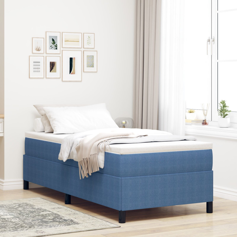 Produktbild för Bäddfjäder Blå 100 x 200 cm Kordread tyg