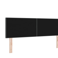 Produktbild för Höjdjusterbar Sänggavel med huvudgavel Mörkgrå 144 cm tyg