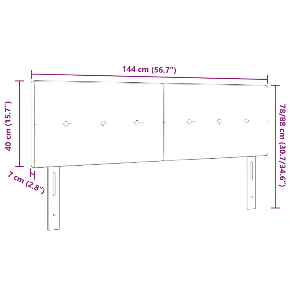 Produktbild för Höjdjusterbar Sänggavel med huvudgavel Mörkgrå 144 cm tyg