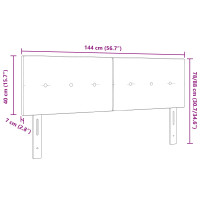 Produktbild för Höjdjusterbar Sänggavel med huvudgavel Mörkgrå 144 cm tyg