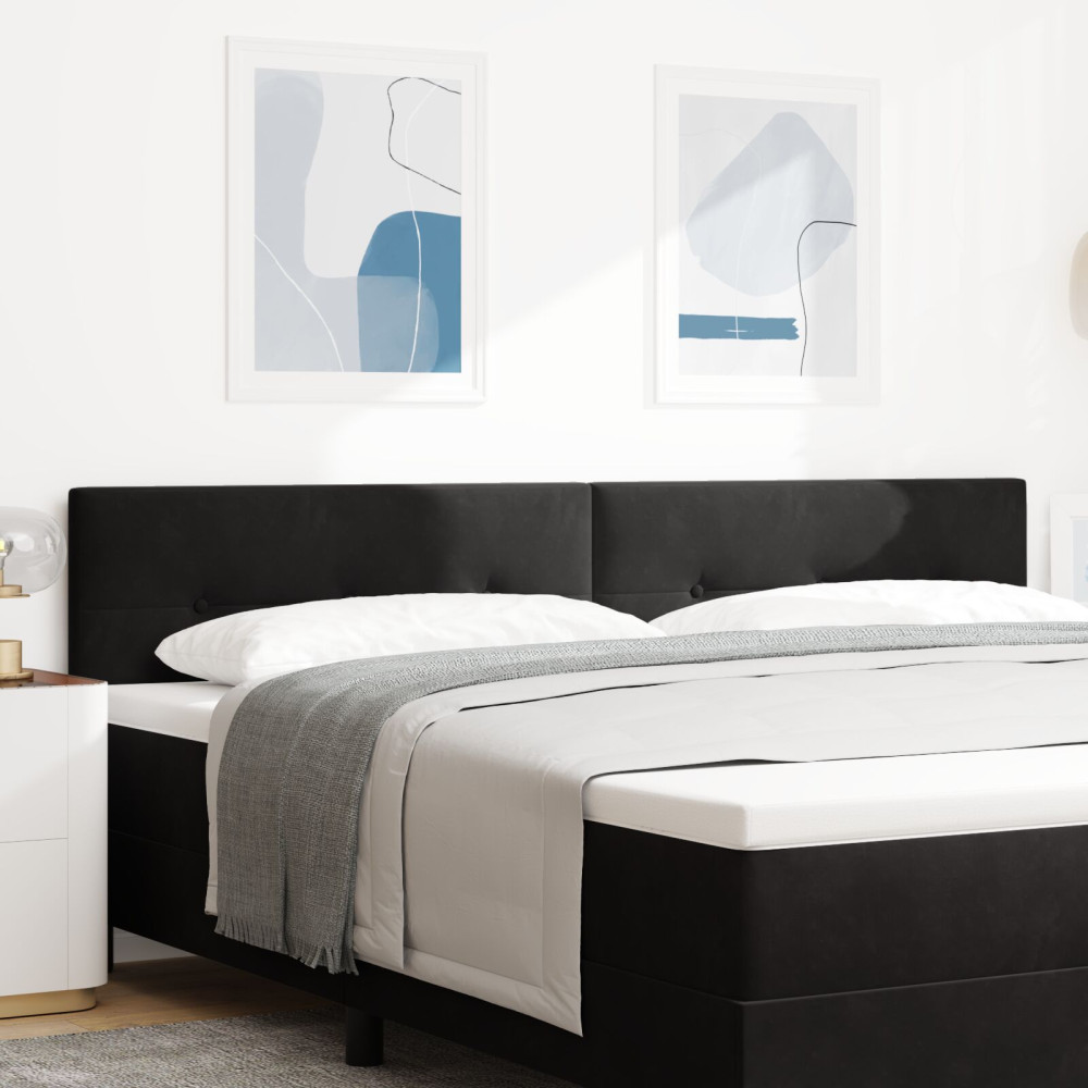Produktbild för Huvudgavel Svart 200 cm Sammet
