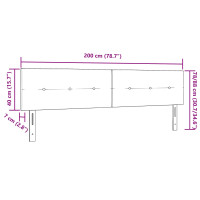 Produktbild för Huvudgavel Svart 200 cm Sammet