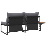 Produktbild för Trädgårdsoffa med kudde Antracit 200,5 x 70 x 85,5 cm Stål