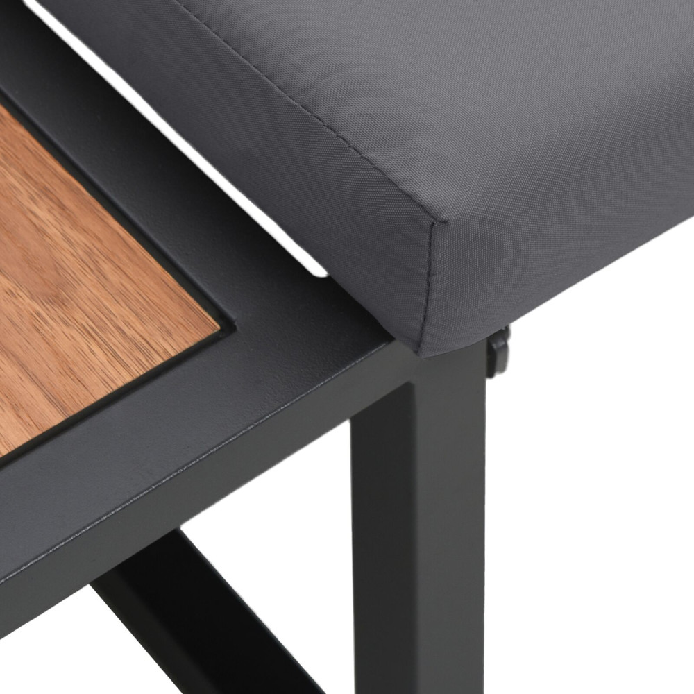 Produktbild för Trädgårdsoffa med kudde Antracit 200,5 x 70 x 85,5 cm Stål