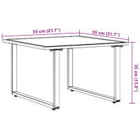 Produktbild för Kaffeebord Svart och Brunt 55 x 55 x 35 cm Pulverlackerat stål