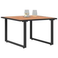 Produktbild för Kaffeebord Svart och Brunt 55 x 55 x 35 cm Pulverlackerat stål