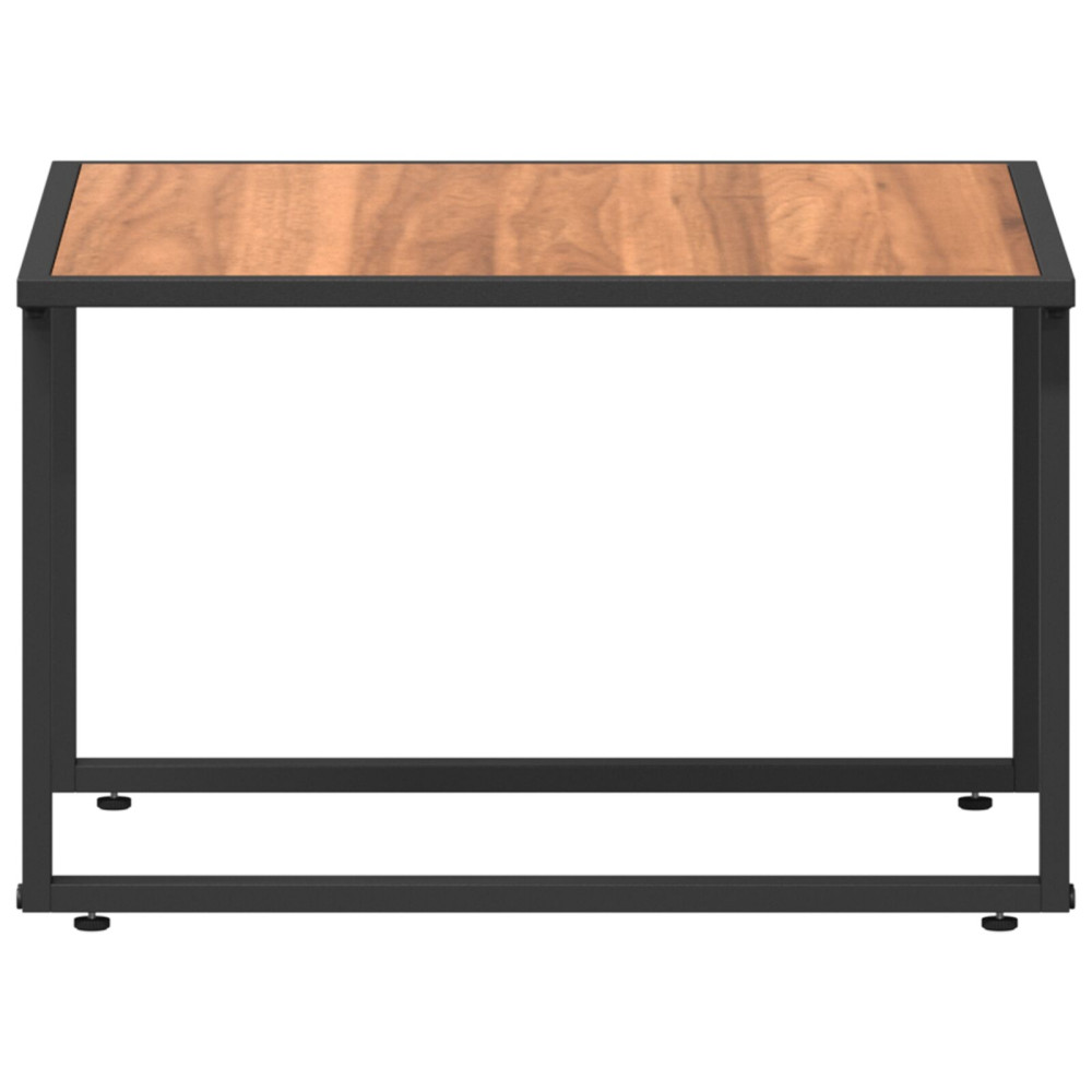 Produktbild för Kaffeebord Svart och Brunt 55 x 55 x 35 cm Pulverlackerat stål