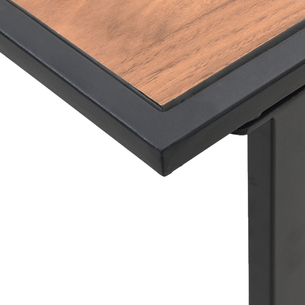 Produktbild för Kaffeebord Svart och Brunt 55 x 55 x 35 cm Pulverlackerat stål