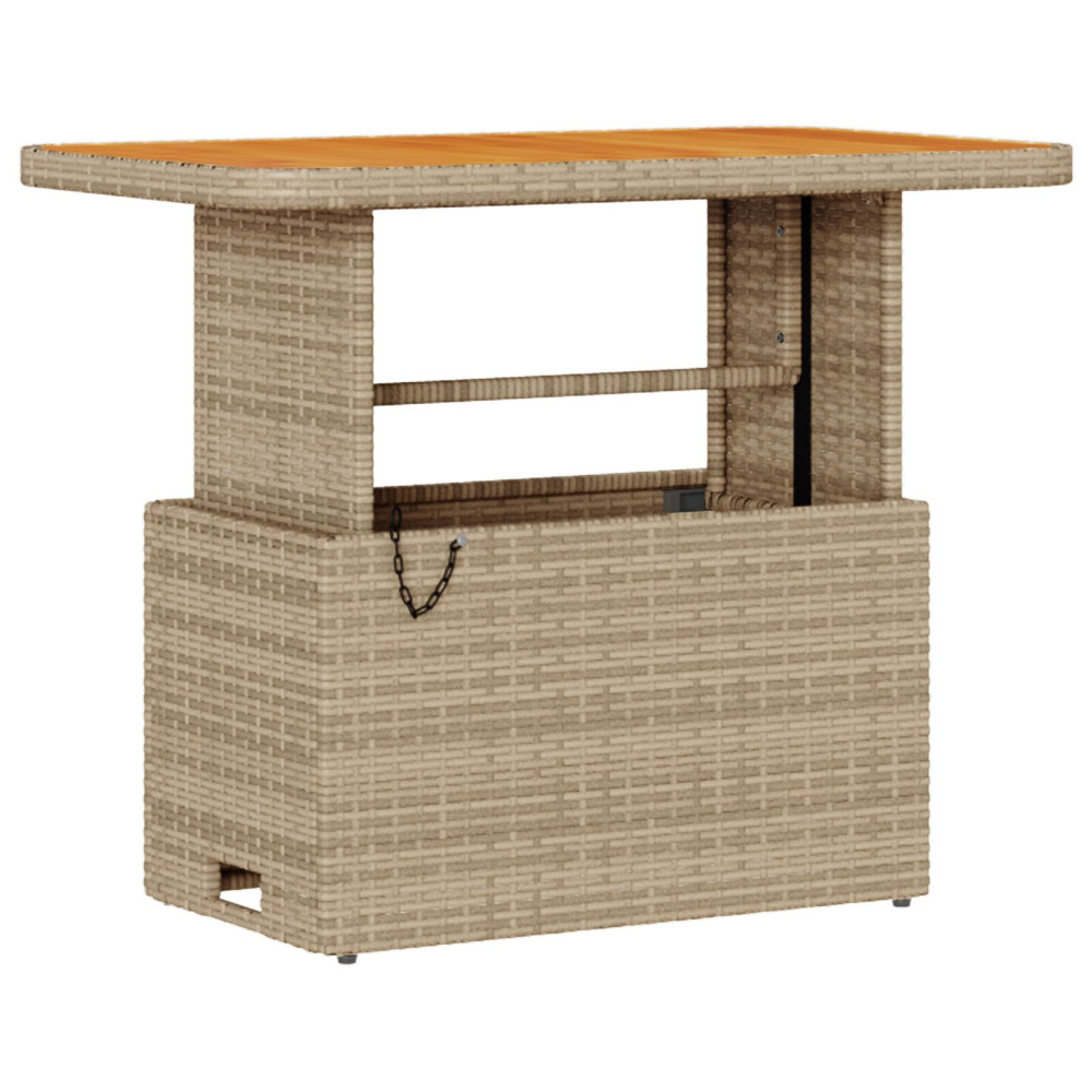 Produktbild för Trädgårdsmöbelset Beige konstrotting