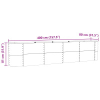 Produktbild för Höjd bädd Grön 400 x 80 x 81 cm Stål