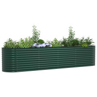 Produktbild för Höjd bädd Grön 400 x 80 x 81 cm Stål