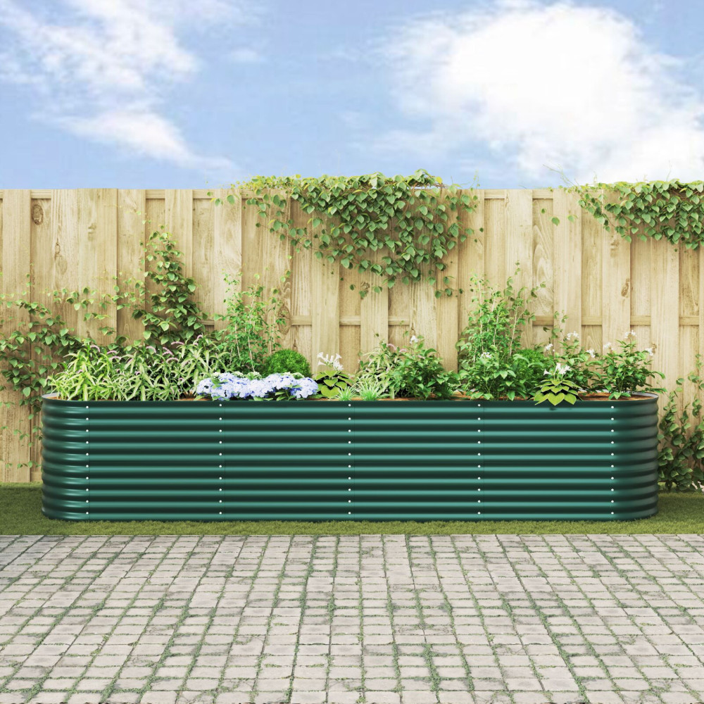 Produktbild för Höjd bädd Grön 400 x 80 x 81 cm Stål