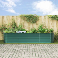 Produktbild för Höjd bädd Grön 400 x 80 x 81 cm Stål