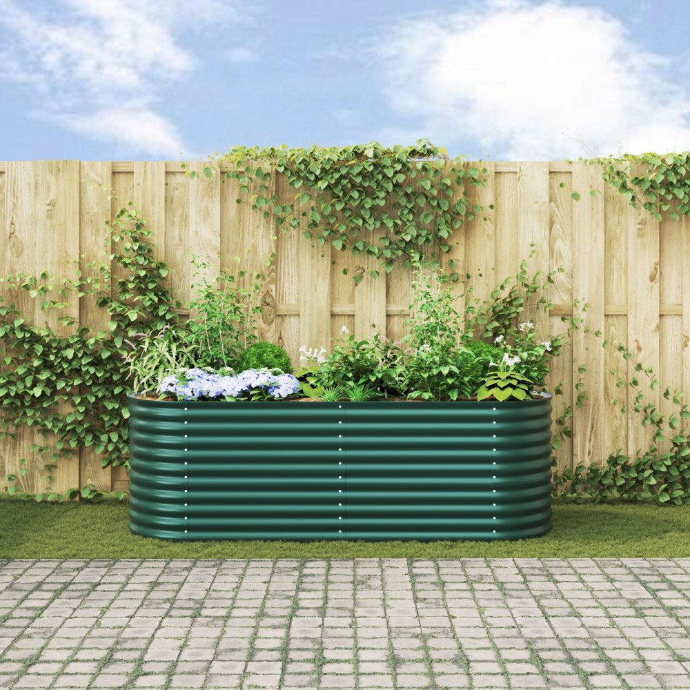 Produktbild för Höjd bädd Grön 240 x 80 x 81 cm Stål