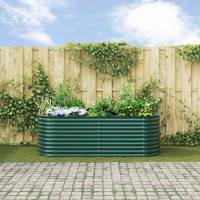 Produktbild för Höjd bädd Grön 240 x 80 x 81 cm Stål