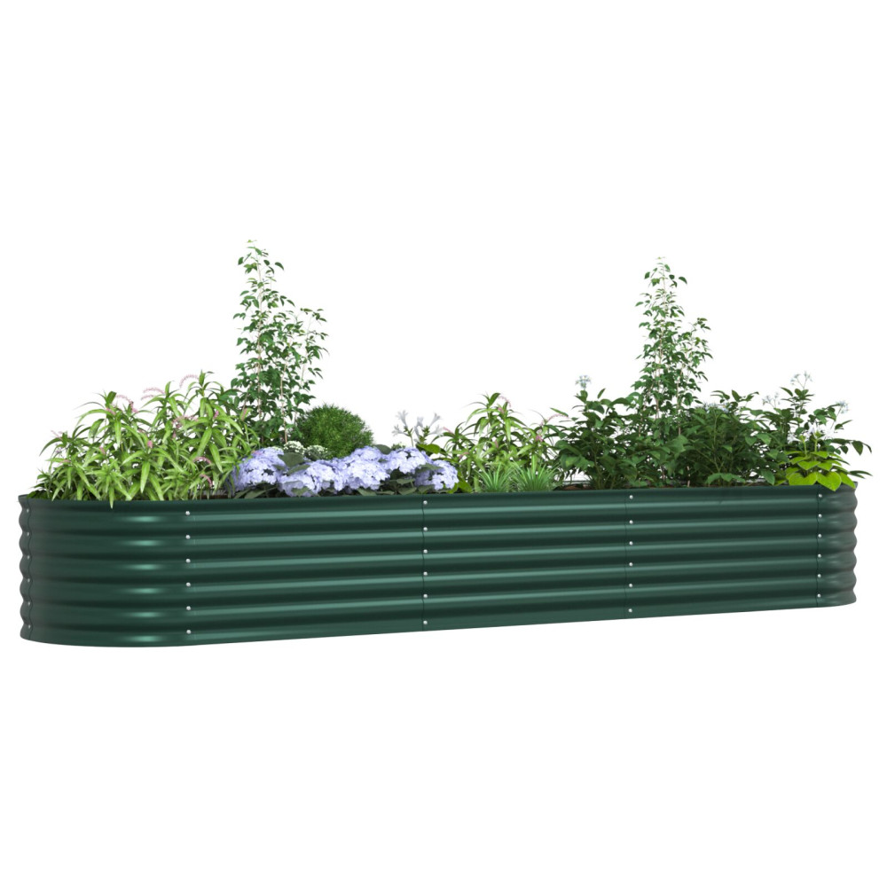 Produktbild för Höjd bädd Grön 320 x 80 x 44 cm Stål