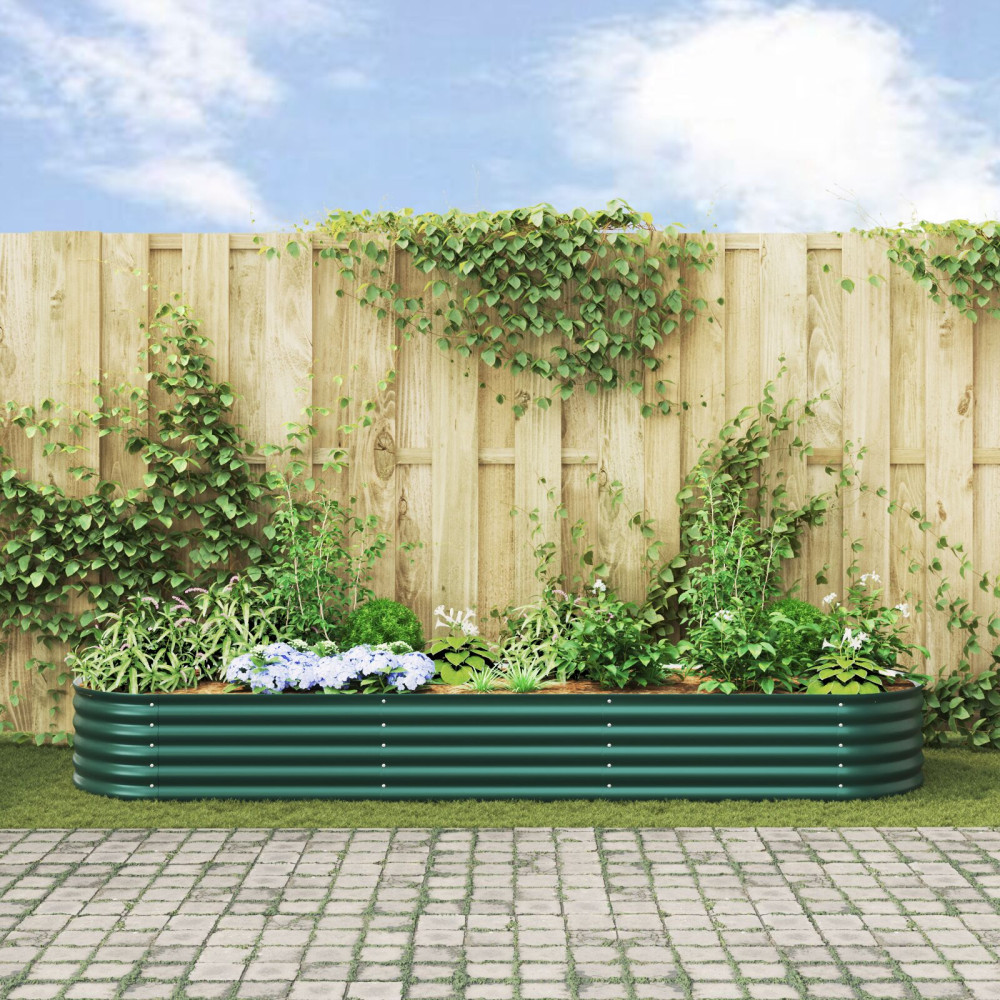 Produktbild för Höjd bädd Grön 320 x 80 x 44 cm Stål