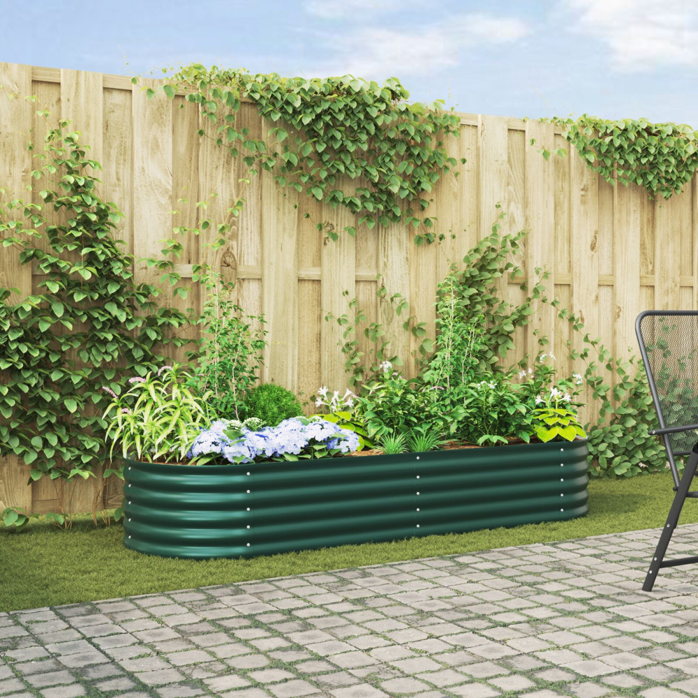Produktbild för Höjd bädd Grön 240 x 80 x 44 cm Stål