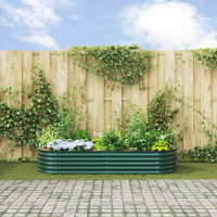Produktbild för Höjd bädd Grön 240 x 80 x 44 cm Stål