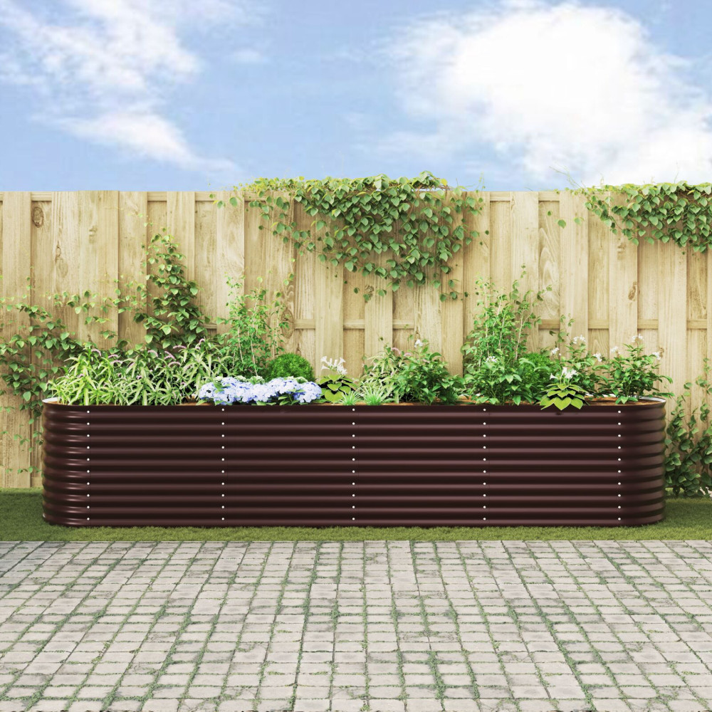 Produktbild för Höjd bädd Brun 400 x 80 x 81 cm Stål