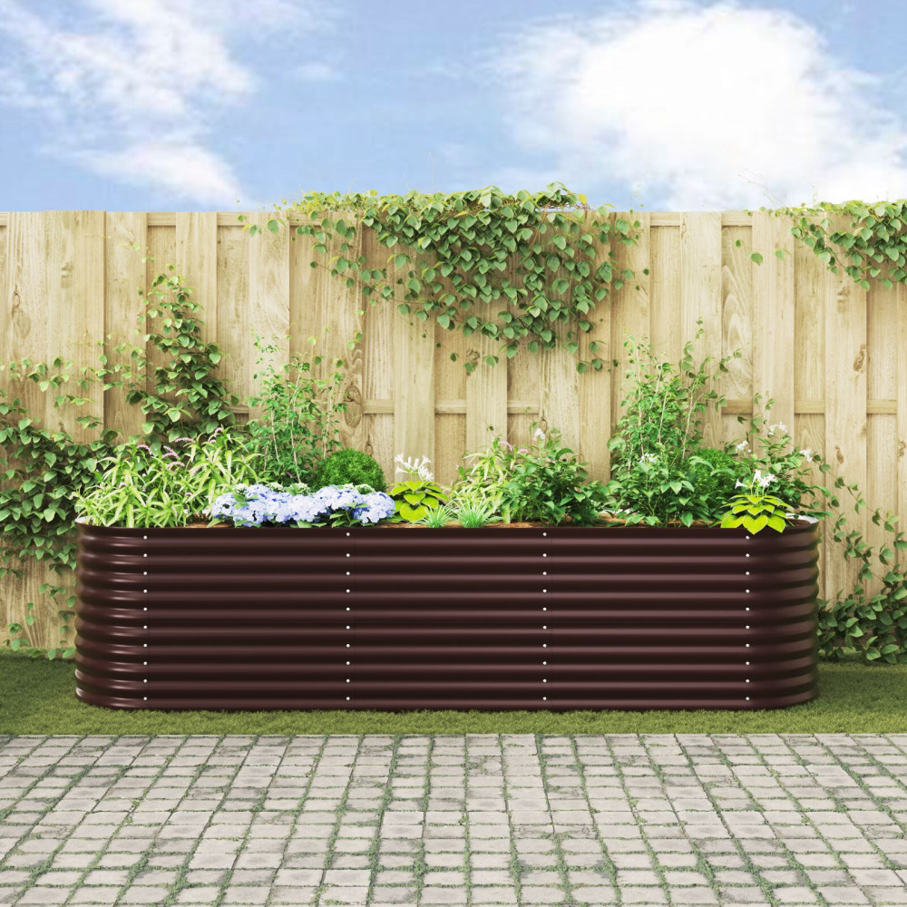 Produktbild för Höjd bädd Brun 320 x 80 x 81 cm Stål