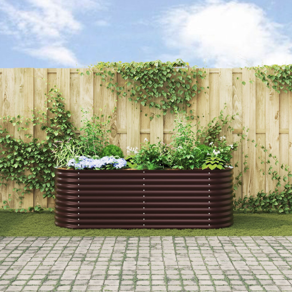 Produktbild för Höjd bädd Brun 240 x 80 x 81 cm Stål