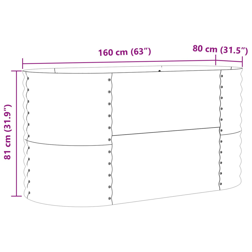 Produktbild för Höjd bädd Brun 160 x 80 x 81 cm Stål