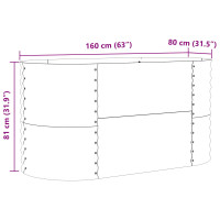 Produktbild för Höjd bädd Brun 160 x 80 x 81 cm Stål