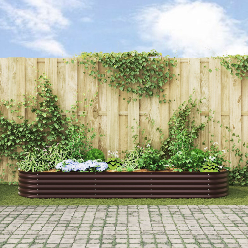 Produktbild för Höjd bädd Brun 320 x 80 x 44 cm Stål