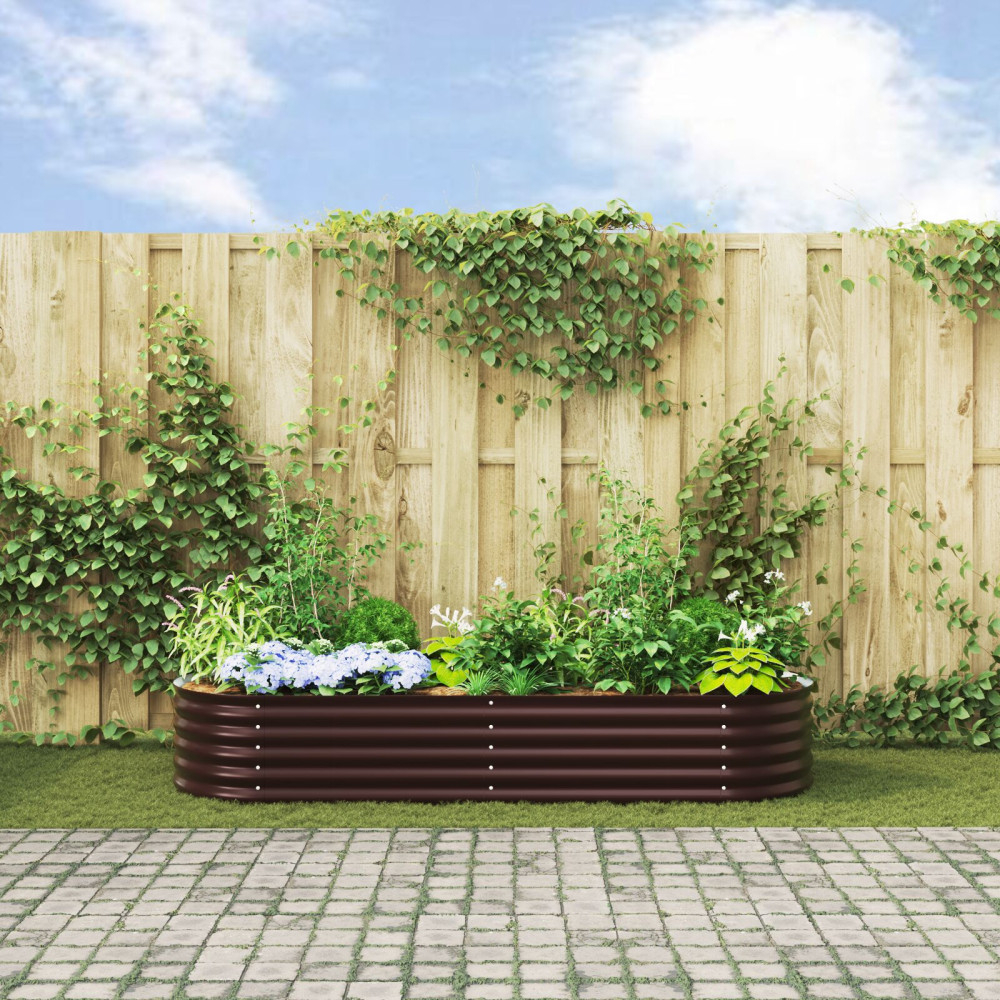 Produktbild för Höjd bädd Brun 240 x 80 x 44 cm Stål