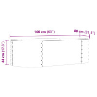 Produktbild för Höjd bädd Brun 160 x 80 x 44 cm Stål
