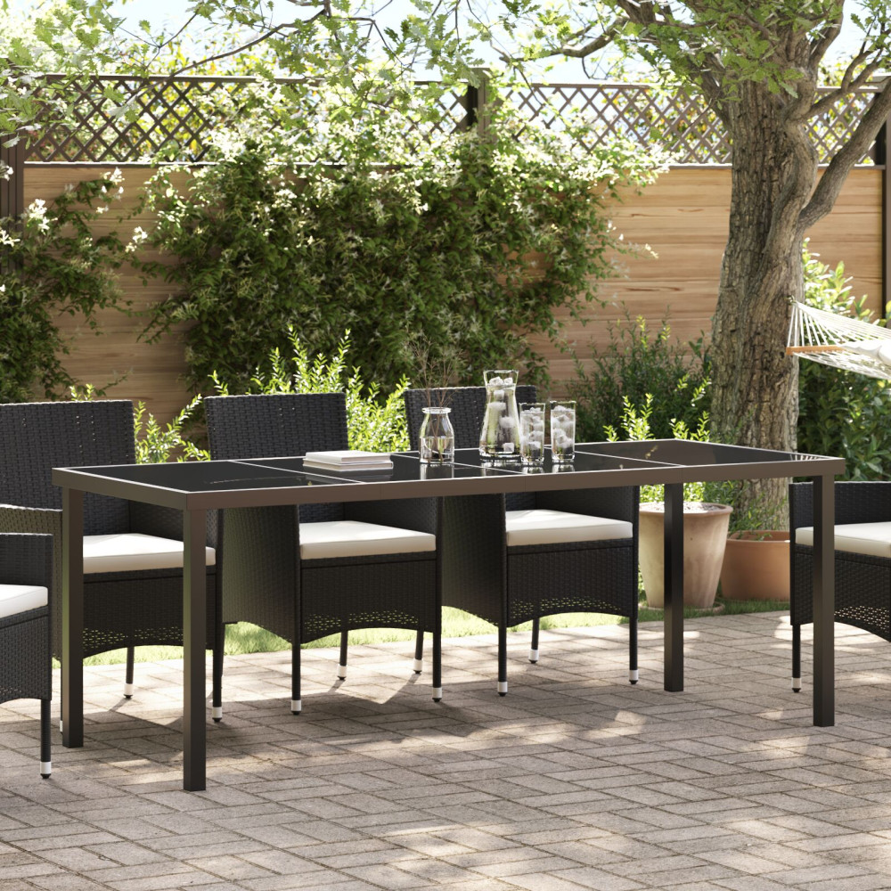 Produktbild för Trädgårdsbord Svart 200 x 80 x 73 cm Metall