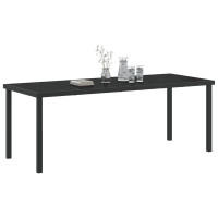 Produktbild för Trädgårdsbord Svart 200 x 80 x 73 cm Metall