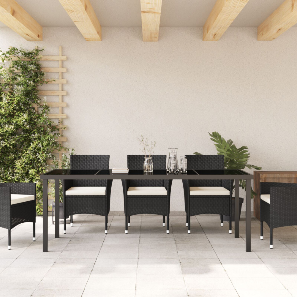 Produktbild för Trädgårdsbord Svart 200 x 80 x 73 cm Metall