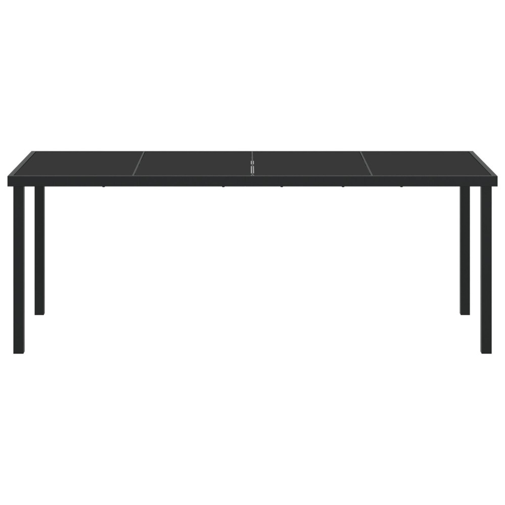 Produktbild för Trädgårdsbord Svart 200 x 80 x 73 cm Metall