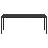 Produktbild för Trädgårdsbord Svart 200 x 80 x 73 cm Metall