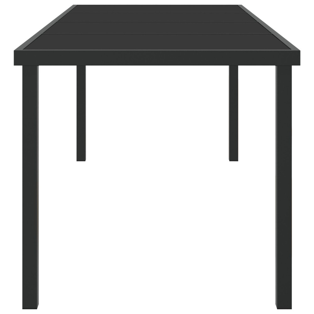 Produktbild för Trädgårdsbord Svart 200 x 80 x 73 cm Metall