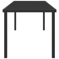 Produktbild för Trädgårdsbord Svart 200 x 80 x 73 cm Metall