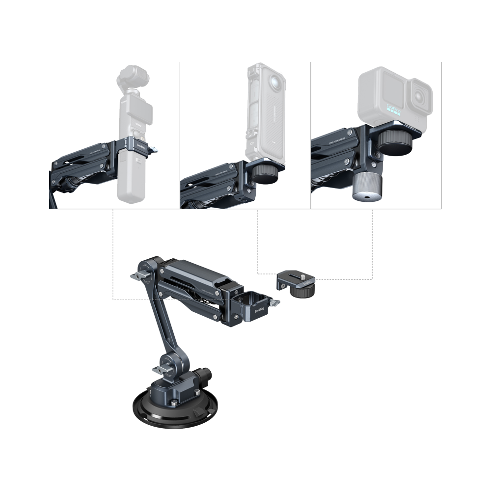 Produktbild för SmallRig 5123 Mini Shock Absorber Arm for DJI Osmo Pocket 3 / GoPro HERO13 / Insta360 X4