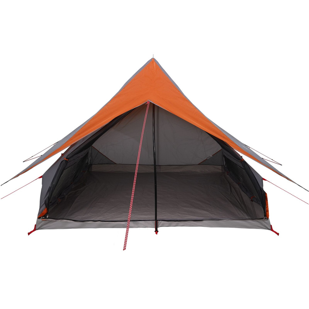 Produktbild för Familjetält med tak Grå och orange 256 x 256 x 185 cm