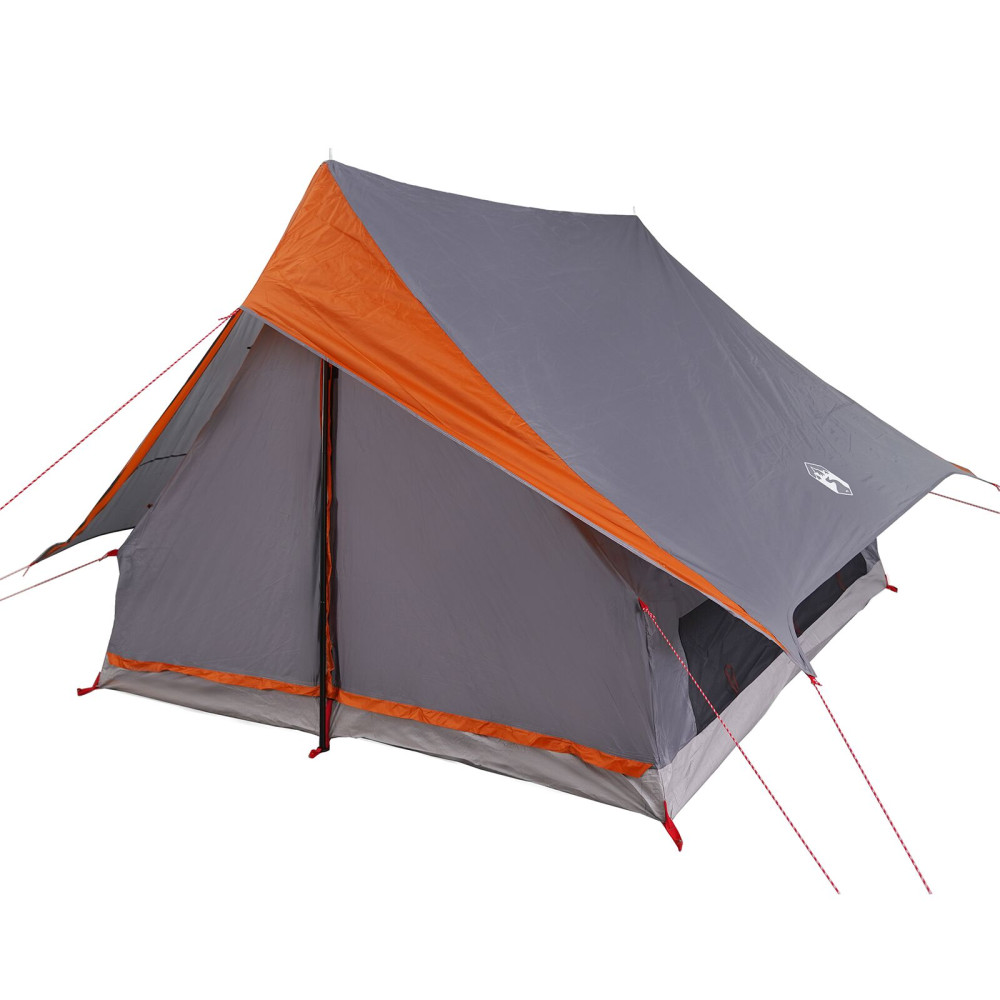 Produktbild för Familjetält med tak Grå och orange 256 x 256 x 185 cm