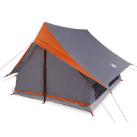 Produktbild för Familjetält med tak Grå och orange 256 x 256 x 185 cm