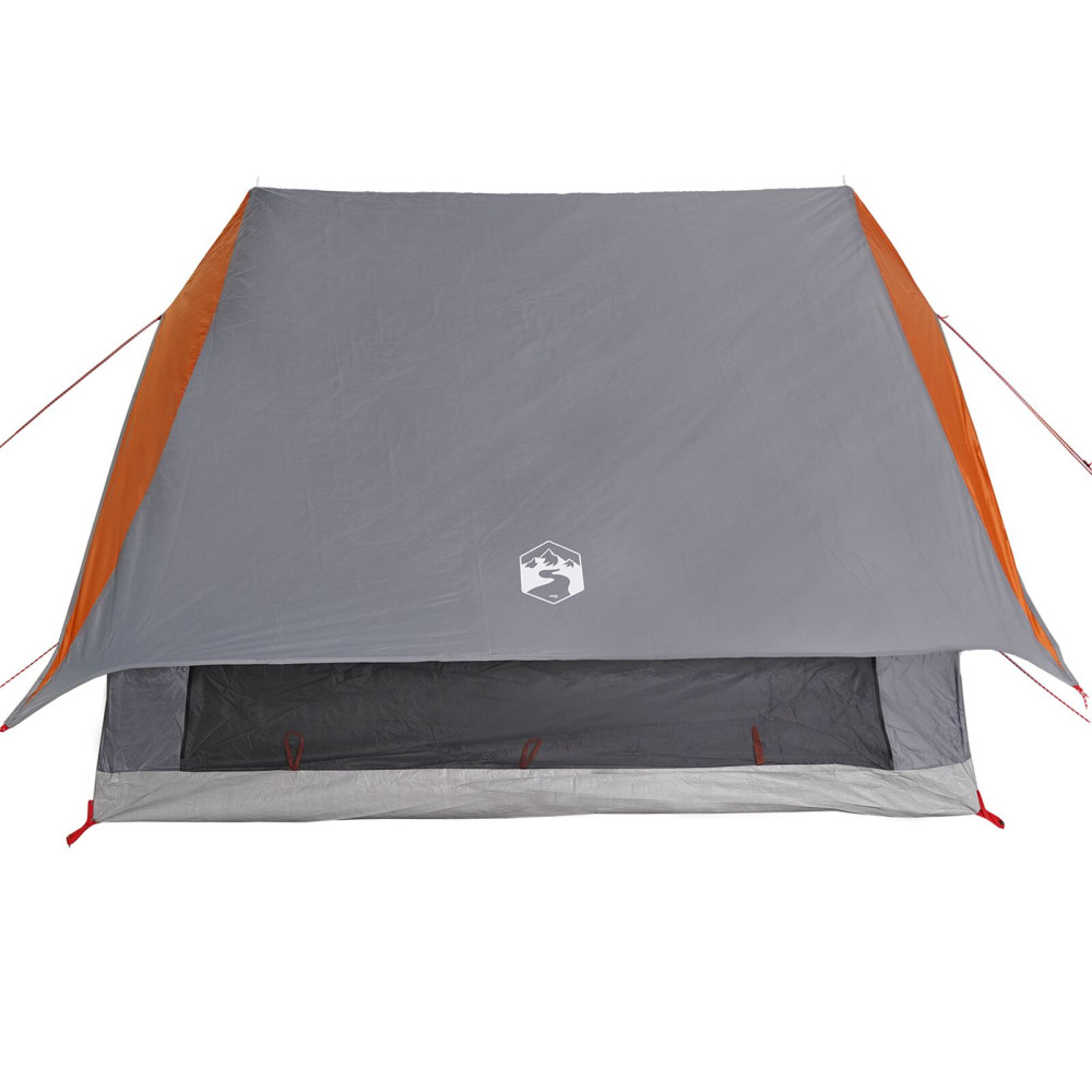 Produktbild för Familjetält med tak Grå och orange 256 x 256 x 185 cm