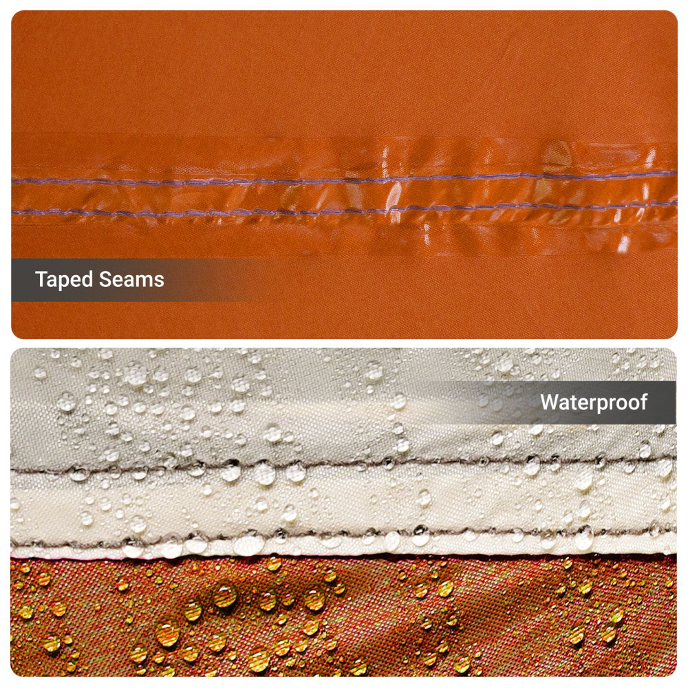 Produktbild för Familjetält med tak Grå och orange 256 x 256 x 185 cm