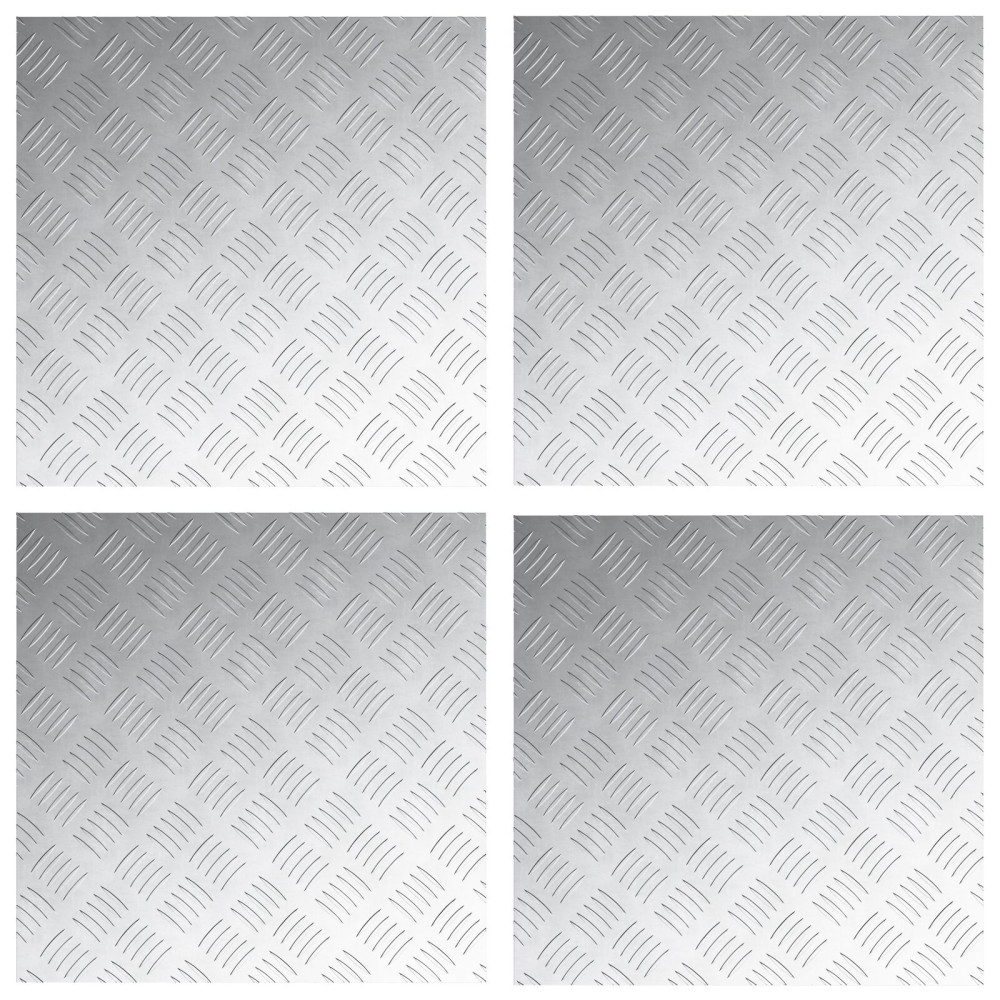 Produktbild för Trappsteg Fyrkantig 4 pcs Silver 50 x 50 cm Aluminium