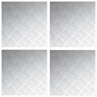 Produktbild för Trappsteg Fyrkantig 4 pcs Silver 50 x 50 cm Aluminium