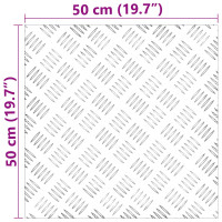 Produktbild för Trappsteg Fyrkantig 4 pcs Silver 50 x 50 cm Aluminium