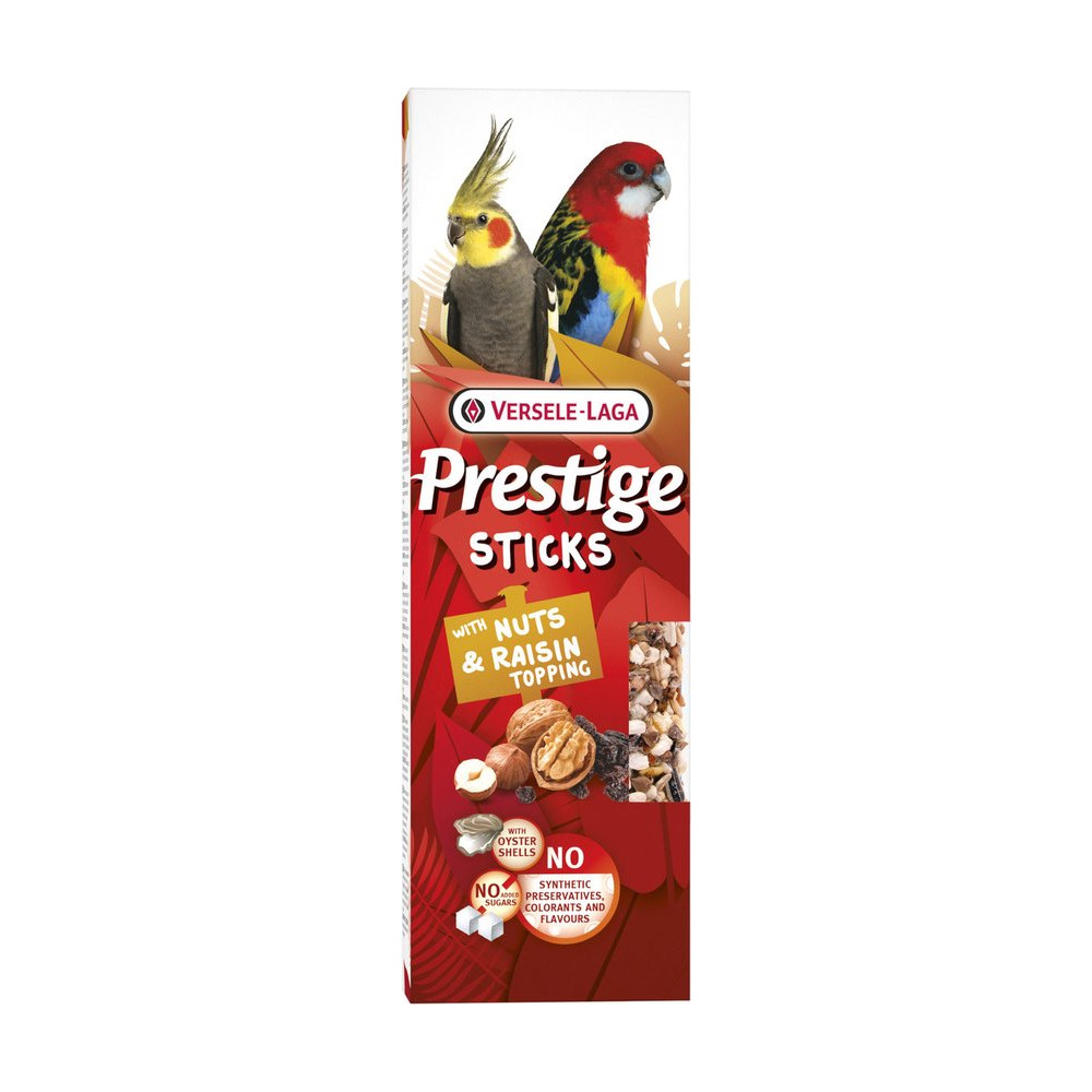 Produktbild för Prestige Sticks Big Parakeets Nuts & Raisin 2p